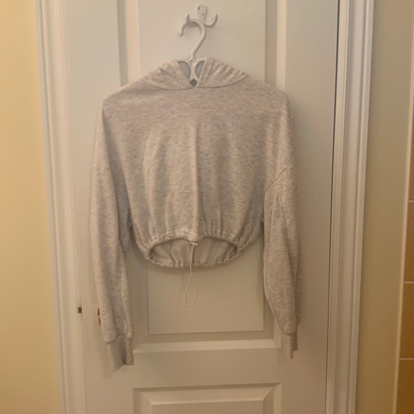Garage light grey crop top sweater - Picture 1 of 3